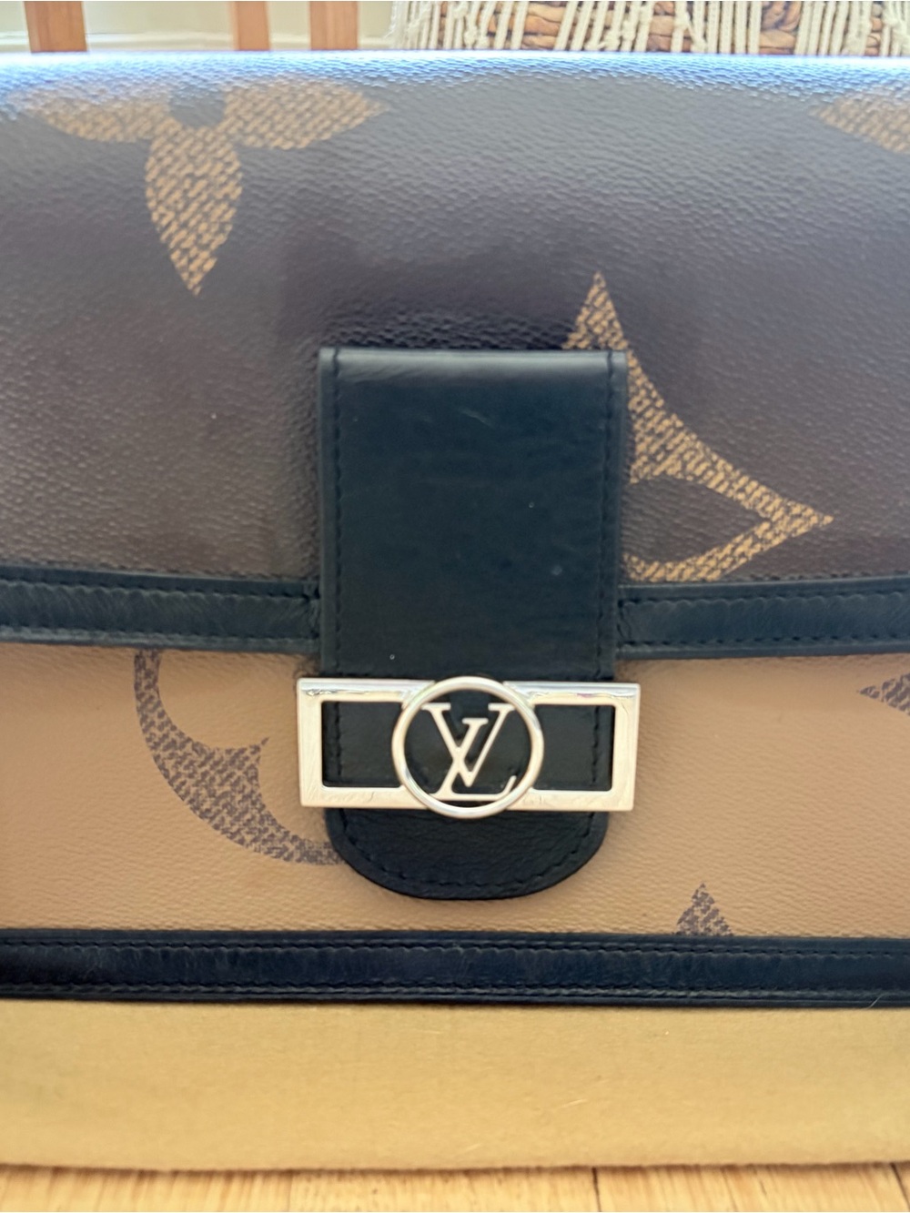 Louis Vuitton Dauphine MM reverse giant monogram with silver hardware